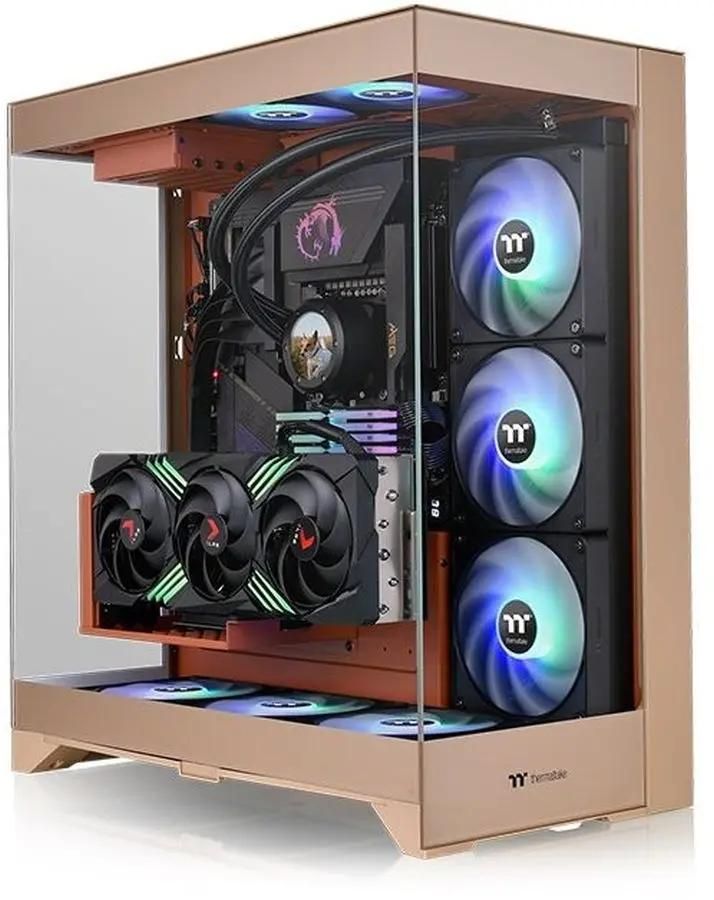 Корпус ATX Thermaltake CTE E550 TG Gravel Sand, Midi-Tower, без БП,  коричневый [ca-1z8-00mgwn-00]